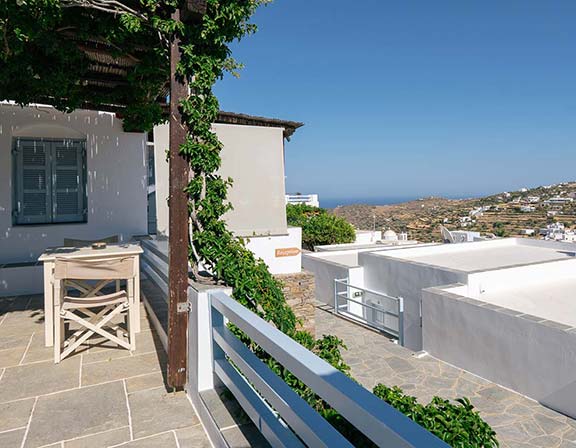Large balcony with sea view